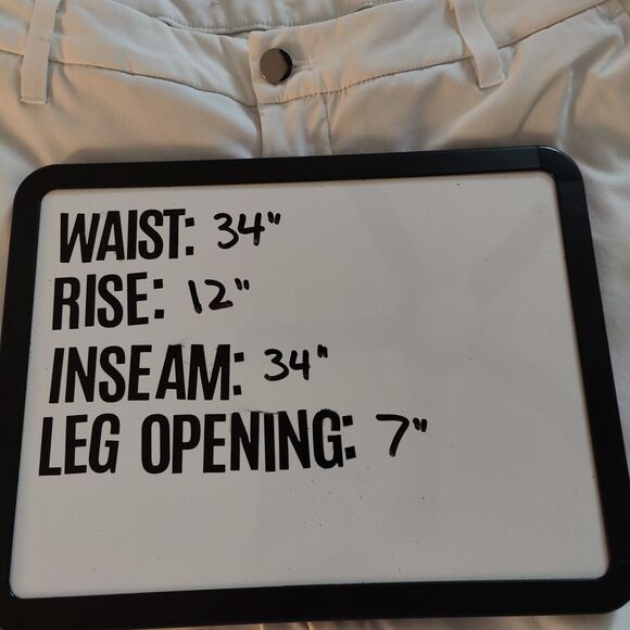 Lululemon Mens 34x34 Commission Golf Classic Tapered Leg M5AS9S White Pants - Picture 6 of 7